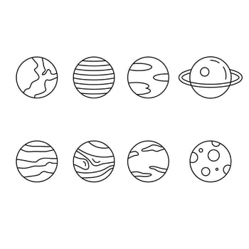 design space planet set vector