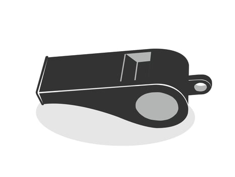 Referee whistle icon isolated simple flat style illustration. vector