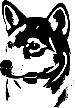 Adorable Shiba Inu stencil captures canine charm. AI-generated. png