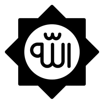 allah glyph icon illustration isolated on white background vector