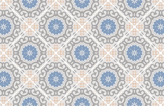Colorful royal tile wall design pattern vector