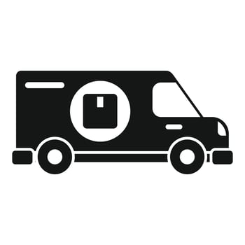 Delivery truck icon showing a parcel being transported vector