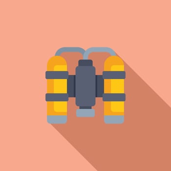Double tank aqualung for professional scuba diving vector