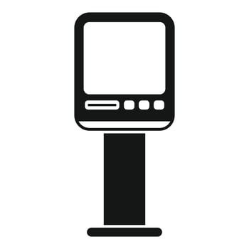 Digital information kiosk presenting important information vector