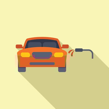 Car wash service with water spraying on vehicle vector