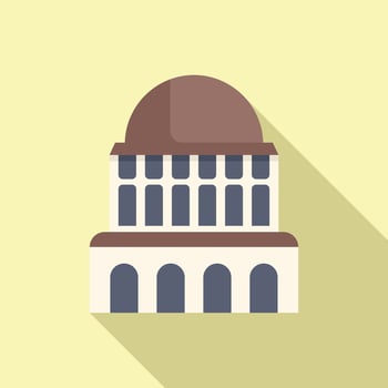 Parliament building with columns and big dome is representing government vector