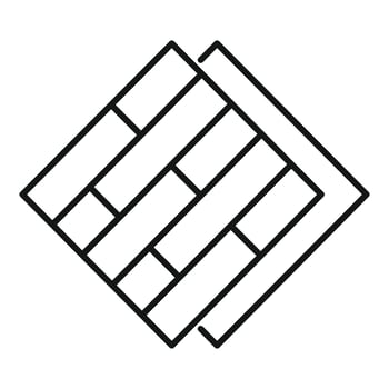 Line drawing of rectangular parquet floor tiles forming a geometric pattern vector