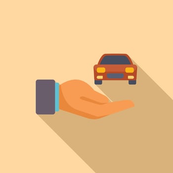 Businessman hand holding a car insurance concept vector