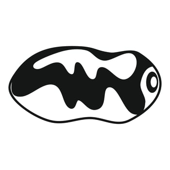 Black and white spotted fish swimming side view icon vector