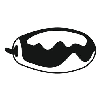 Simple black and white jalapeno pepper icon showing seeds vector
