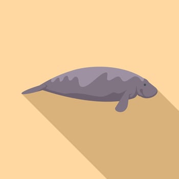 Cartoon manatee is taking a swim vector