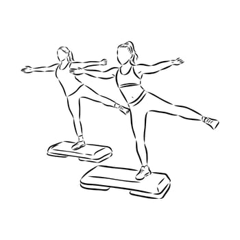 sports aerobics sketch vector