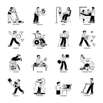 Latest Collection of Medical Linear Illustrations vector
