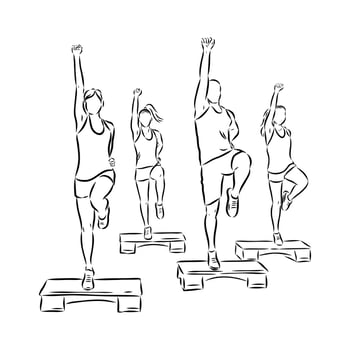sports aerobics sketch vector