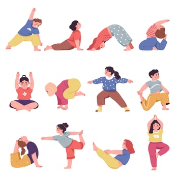 Diverse Group Yoga Poses vector