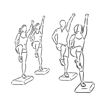 sports aerobics sketch vector