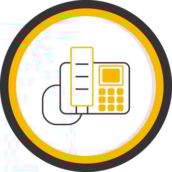 LandLine Two Color Circle Phone Line Two Color Circle Icon vector