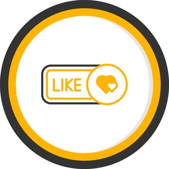 Like Line Two Color Circle Icon vector