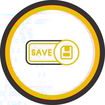 Save Line Two Color Circle Icon vector