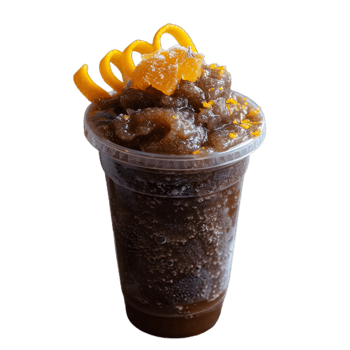 a drink with ice and orange slices in it png