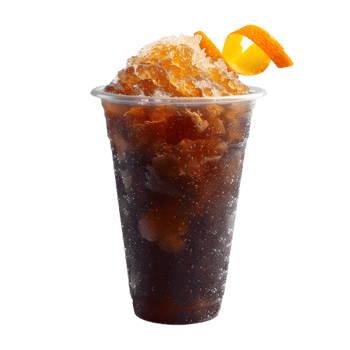 a drink with ice and orange slices in it png