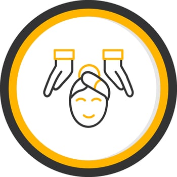 Massage Line Two Color Circle Icon vector