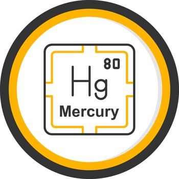 Mercury Line Two Color Circle Icon vector