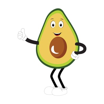 Cartoon avocados mascot characters, hand drawn doodle style cartoon character illustration icon design avocado cartoon vector