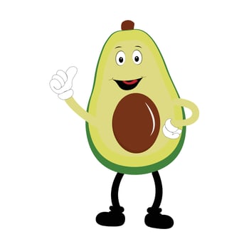 Cartoon avocados mascot characters, hand drawn doodle style cartoon character illustration icon design avocado cartoon vector