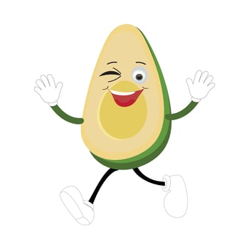Cartoon avocados mascot characters, hand drawn doodle style cartoon character illustration icon design avocado cartoon vector