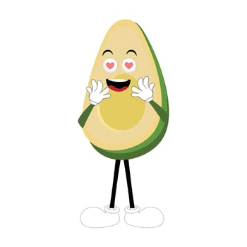 Cartoon avocados mascot characters, hand drawn doodle style cartoon character illustration icon design avocado cartoon vector