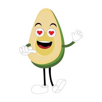 Cartoon avocados mascot characters, hand drawn doodle style cartoon character illustration icon design avocado cartoon vector