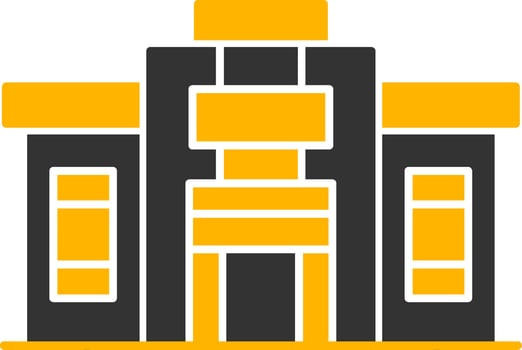 Institute building Glyph Two Color Icon vector