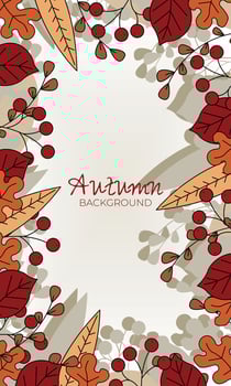 autumn background poster, outline illustration design vector