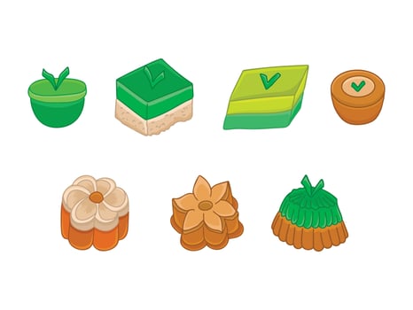 Traditional Indonesian Food and Snacks Illustration Drawing vector