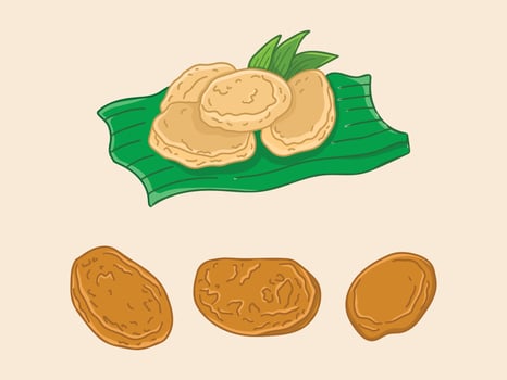 Traditional Indonesian Food and Snacks Illustration Drawing vector