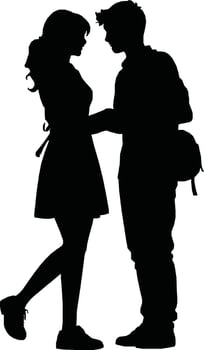 Happy friendship day silhouettes image. vector