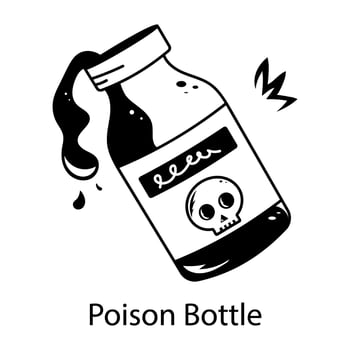 A poison bottle of doodle style icon vector