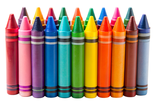set of crayon set isolated on background png