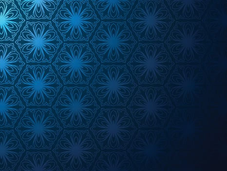 Modern shiny blue luxury floral pattern background vector