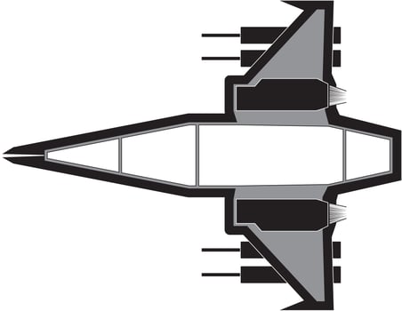 Basic Fighter ship vector