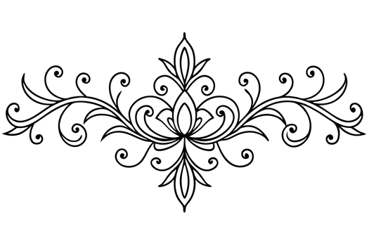 graphic with a black elegant plant ornament on an isolated background png