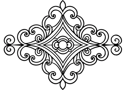 graphic with a black elegant plant ornament on an isolated background png