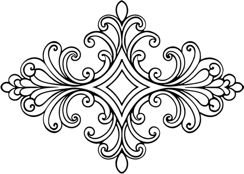 graphic with a black elegant plant ornament on an isolated background png