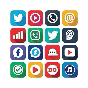Social Media Icon Set Collection for Websites and Mobile Applications vector