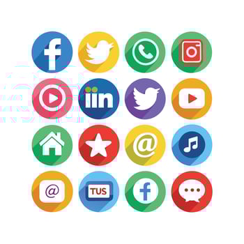Social Media Icon Set Collection for Websites and Mobile Applications vector