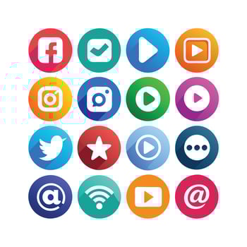 Social Media Icon Set Collection for Websites and Mobile Applications vector