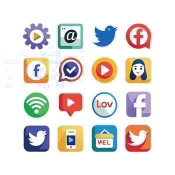 Social Media Icon Set Collection for Websites and Mobile Applications vector