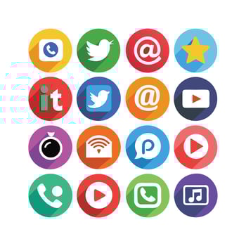 Social Media Icon Set Collection for Websites and Mobile Applications vector
