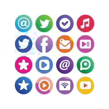 Social Media Icon Set Collection for Websites and Mobile Applications vector